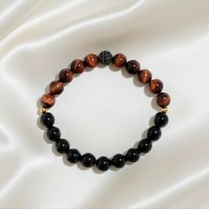 Red Tiger Eye/Onyx Bracelet